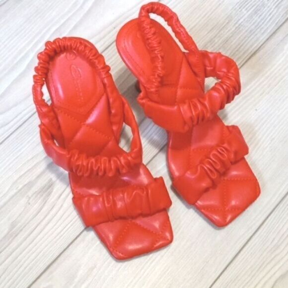 (53-3544) Ermonn Womens Square Open Toe  Sandals Sz 5 - Picture 9 of 11